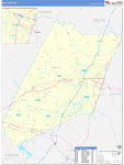 Nash County Wall Map Basic Style