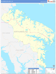 Northumberland County Wall Map Basic Style