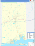 Okaloosa County Wall Map Basic Style