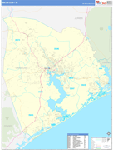 Onslow County Wall Map Basic Style