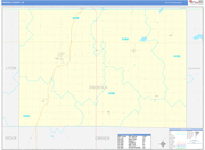 Osceola County Wall Map Basic Style