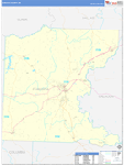 Ouachita County Wall Map Basic Style
