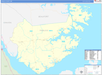 Pamlico County Wall Map Basic Style