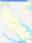 Pasquotank County Wall Map Basic Style