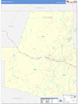 Paulding County Wall Map Basic Style
