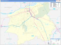 Petersburg County Wall Map Basic Style