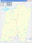 Pittsylvania County Wall Map Basic Style