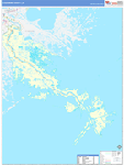 Plaquemines County Wall Map Basic Style