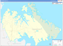 Poquoson County Wall Map Basic Style