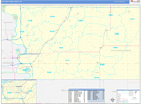 Pottawattamie County Wall Map Basic Style
