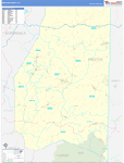 Preston County Wall Map Basic Style