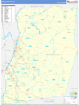 Rensselaer County Wall Map Basic Style