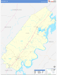 Rhea County Wall Map Basic Style