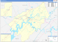 Roane County Wall Map Basic Style