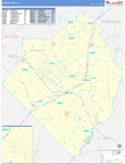 Robeson County Wall Map Basic Style