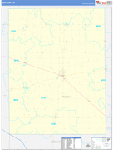 Rush County Wall Map Basic Style