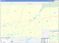 Rusk County Wall Map Basic Style