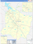 Rutherford County Wall Map Basic Style