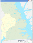Sabine County Wall Map Basic Style