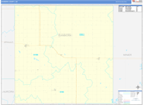 Sanborn County Wall Map Basic Style
