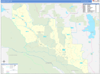 Sanders County Wall Map Basic Style
