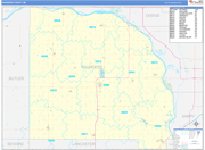 Saunders County Wall Map Basic Style