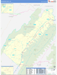 Shenandoah County Wall Map Basic Style