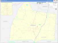 Simpson County Wall Map Basic Style