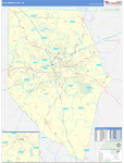 Spartanburg County Wall Map Basic Style