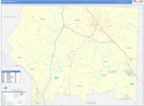 Surry County Wall Map Basic Style