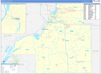 Tazewell County Wall Map Basic Style