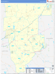 Tolland County Wall Map Basic Style