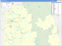 Tulare County Wall Map Basic Style
