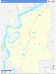 Tunica County Wall Map Basic Style