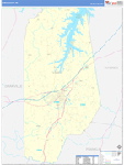 Vance County Wall Map Basic Style