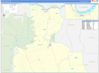 Wasco County Wall Map Basic Style