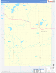 Waseca County Wall Map Basic Style