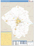 Greenville Metro Area Wall Map Basic Style