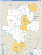 Waterbury-Shelton Wall Map Basic Style