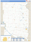South Dakota Eastern State Sectional Wall Map Basic Style