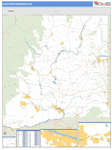 Washington Eastern State Sectional Wall Map Basic Style