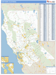California Northern State Sectional Wall Map Basic Style