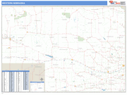 Nebraska Western State Sectional Wall Map Basic Style