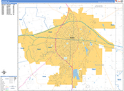Abilene  Wall Map Basic Style