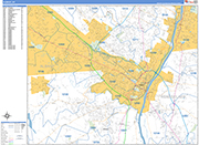 Albany  Wall Map Basic Style