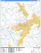 Allentown  Wall Map Basic Style