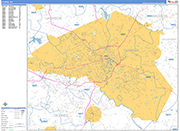 Athens  Wall Map Basic Style