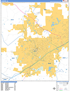 Auburn  Wall Map Basic Style
