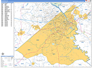 Augusta  Wall Map Basic Style