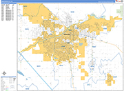 Bakersfield  Wall Map Basic Style